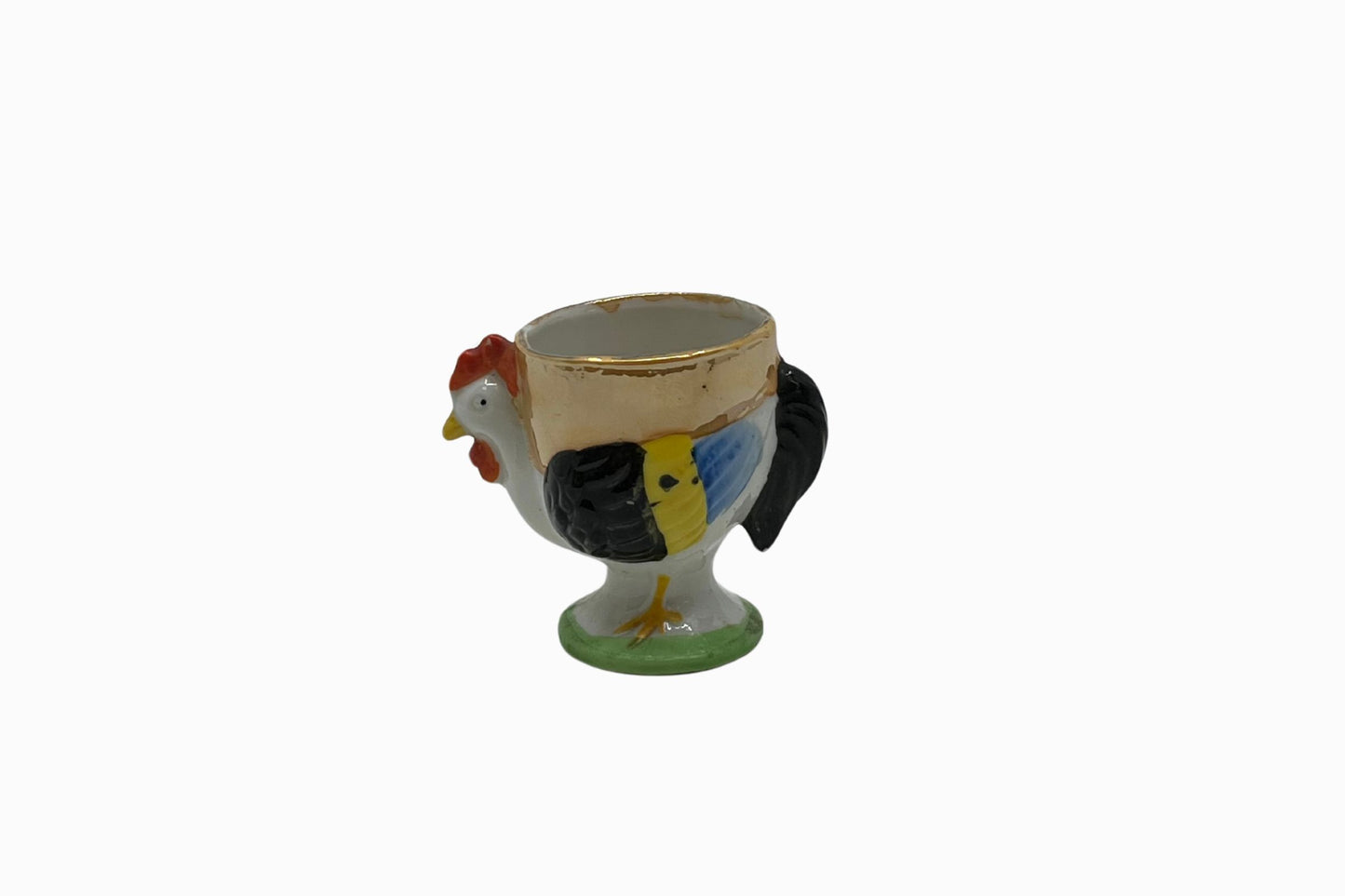 A pair of chicken eggcups