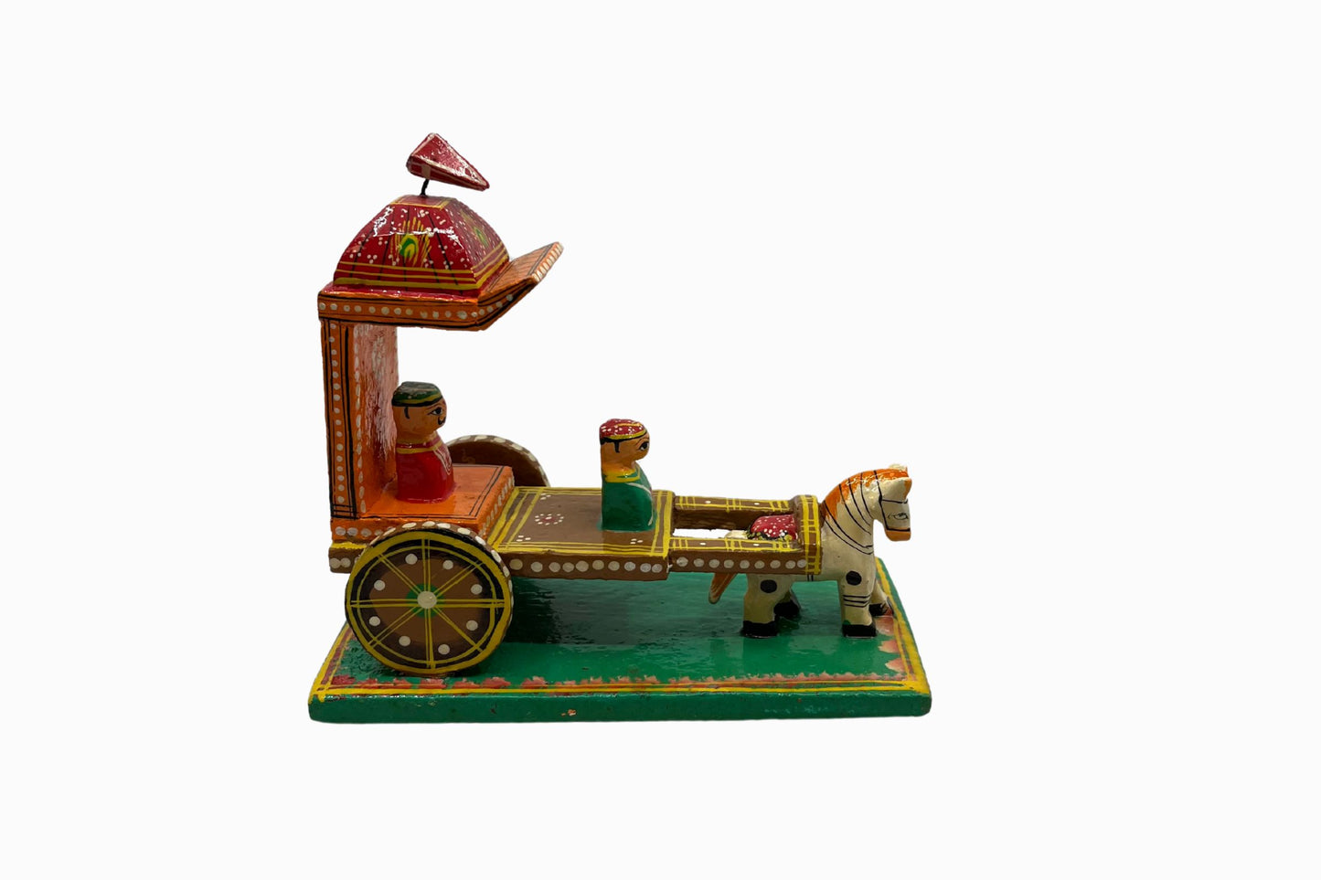 Brightly painted Indian chariot