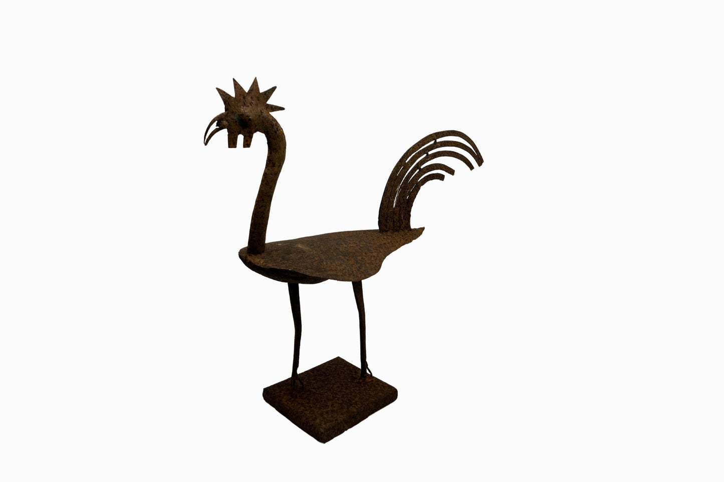 Rusty rooster garden statuette