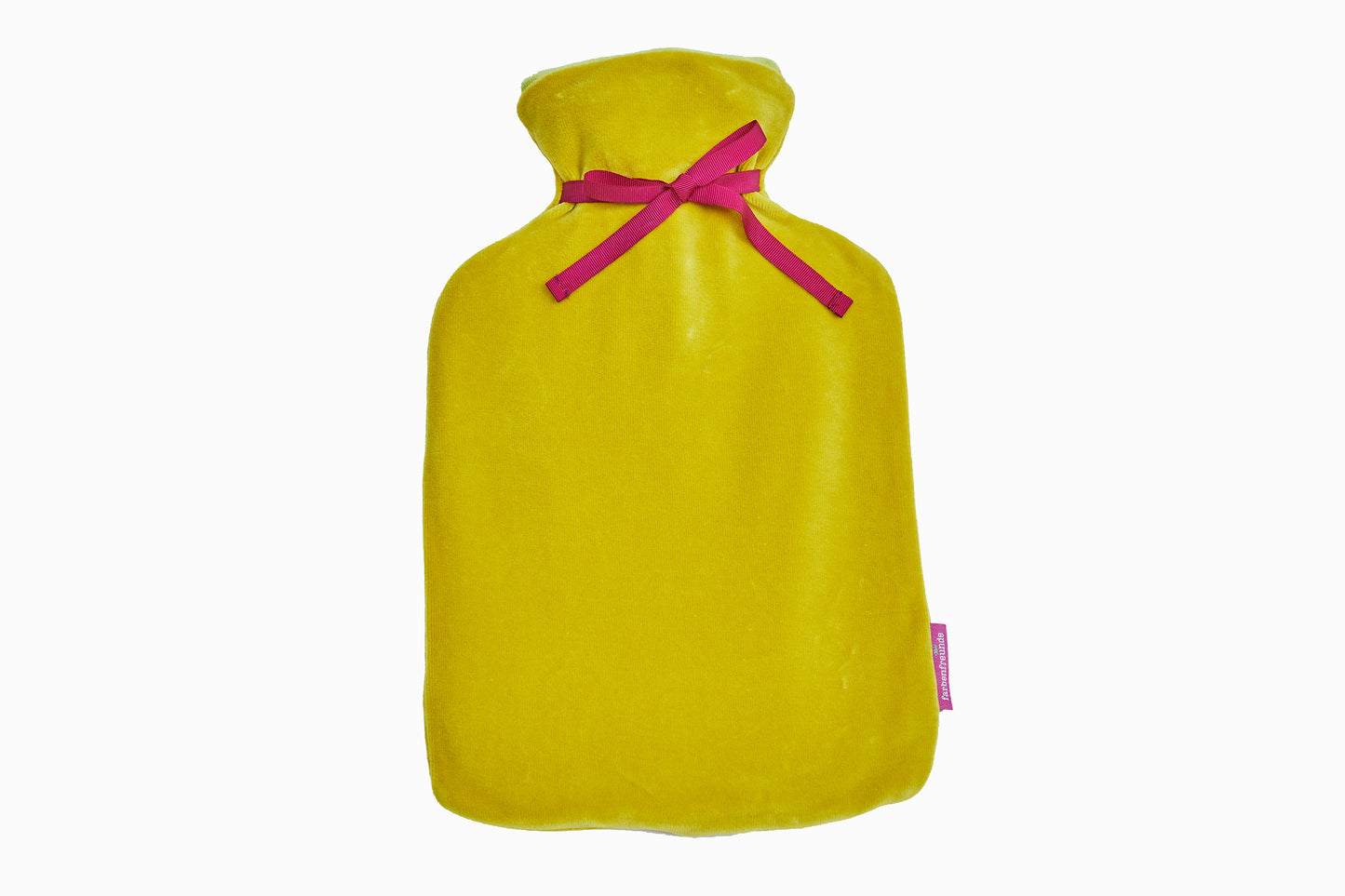 Bouillotte en velours-jaune