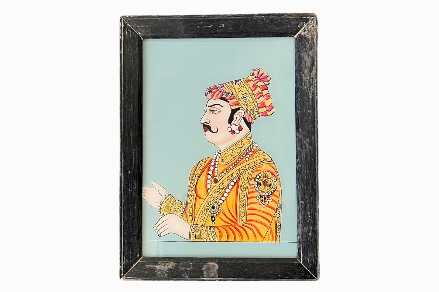 Reverse glass painting of a maharaja (Large)
