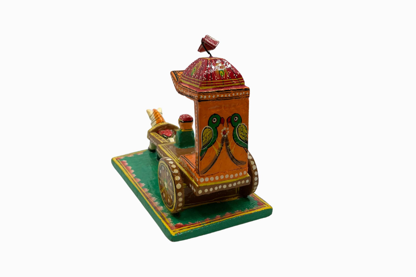 Brightly painted Indian chariot