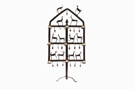 Indian Cut Out Metal Candleholder III