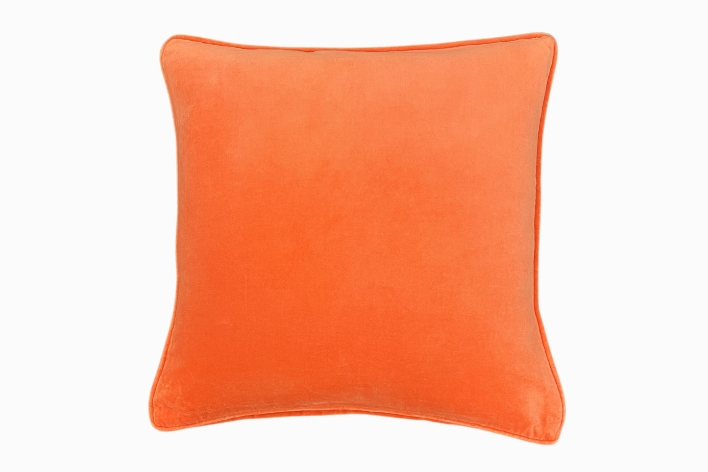 Square Velvet Cushion Bright Orange