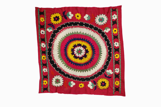 Bright red Uzbeki wall panel