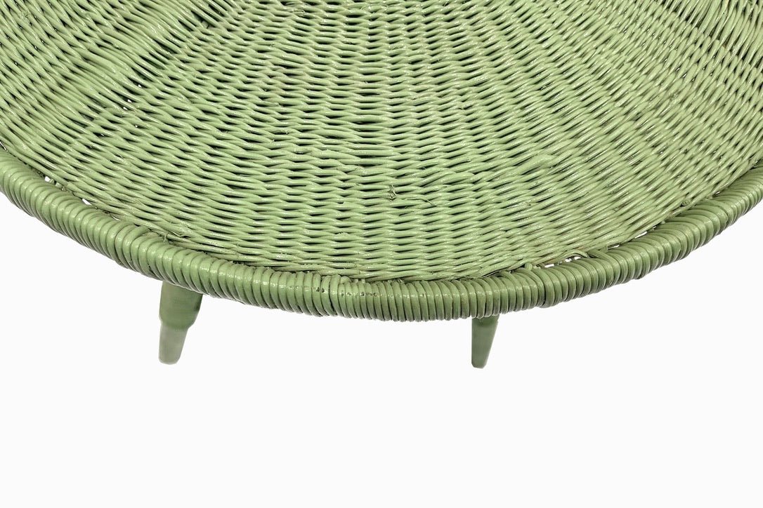 Malawi Rattan Chair set with side table - Light Green