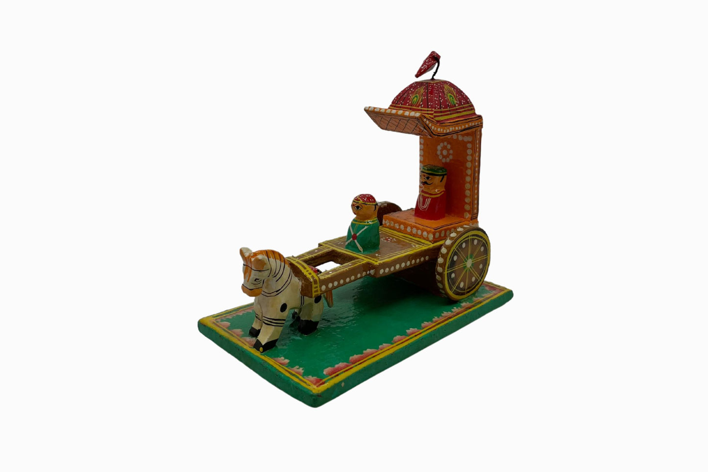 Brightly painted Indian chariot