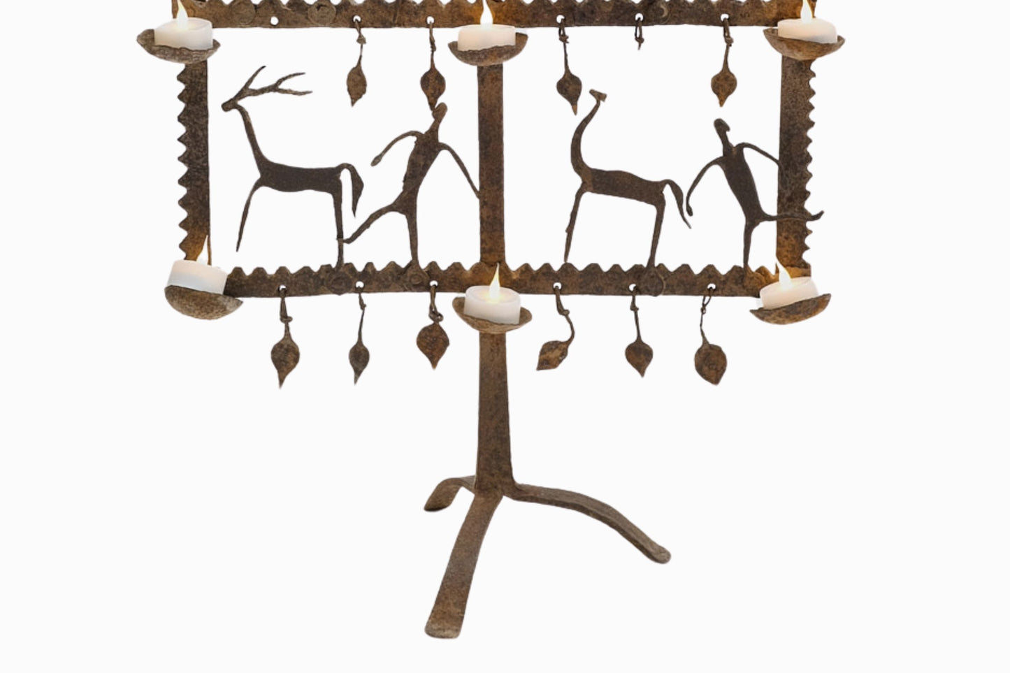 Indian cut out metal tealight holder (Large)