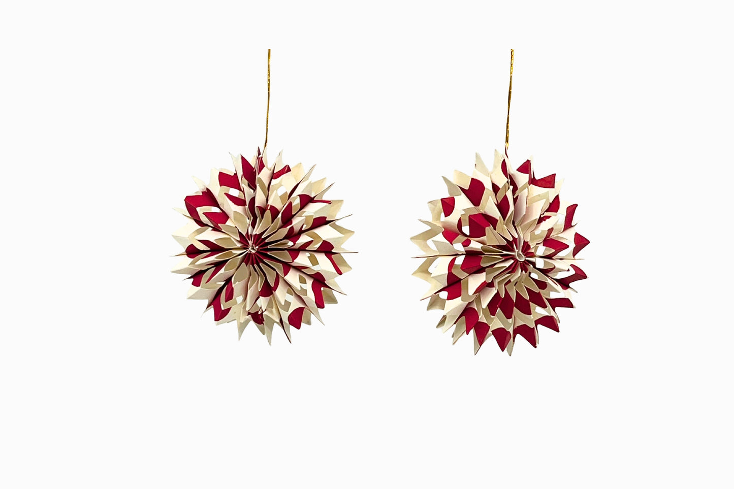Red & Cream Concertina Decorations