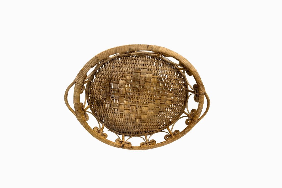 Vintage rattan tray