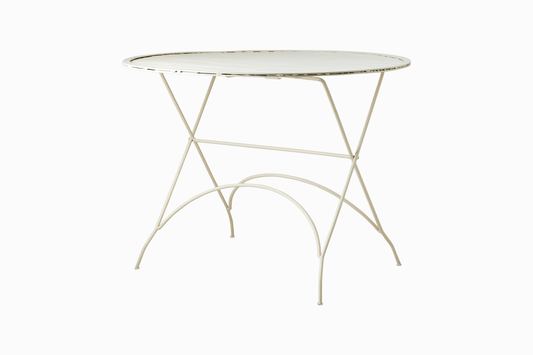 Amalfi Metal Dining Table - Latte