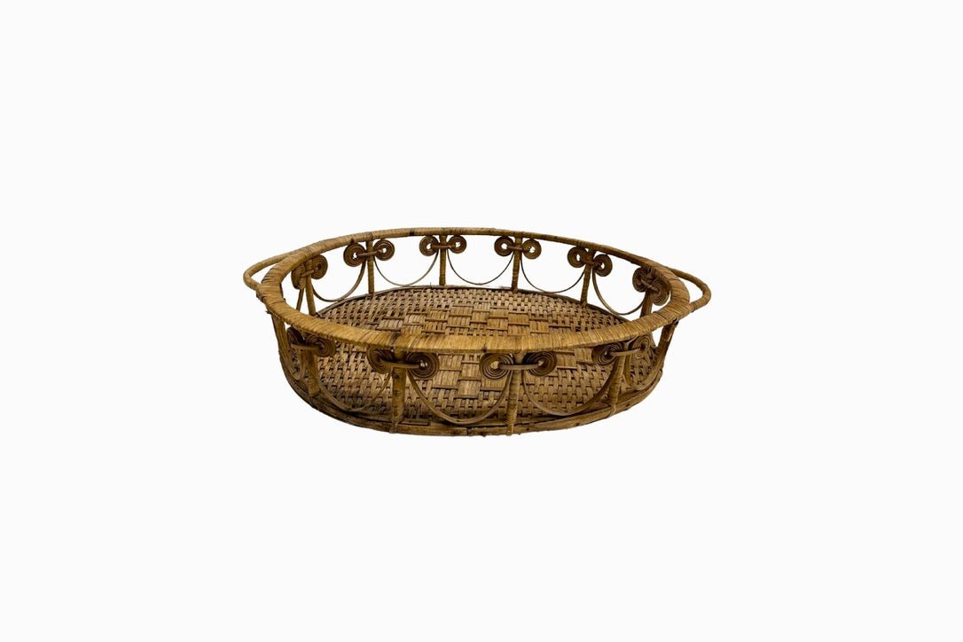 Vintage rattan tray
