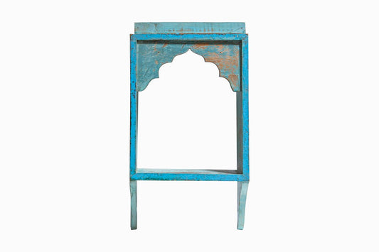 Blue painted wooden niche