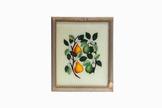 An Indian glass painting of pears. (medium)