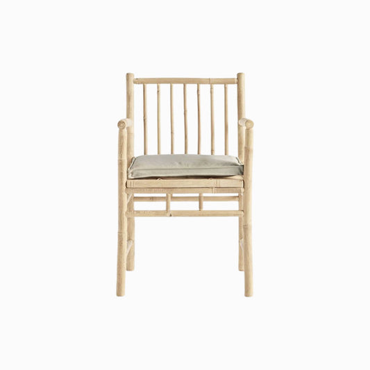 Chaise de salle à manger à bras droits en bambou