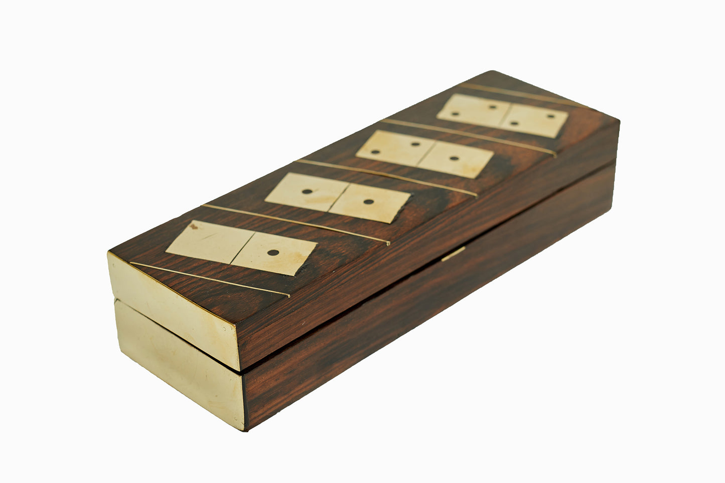 ENSEMBLE DOMINO EN LAITON ET NOYER