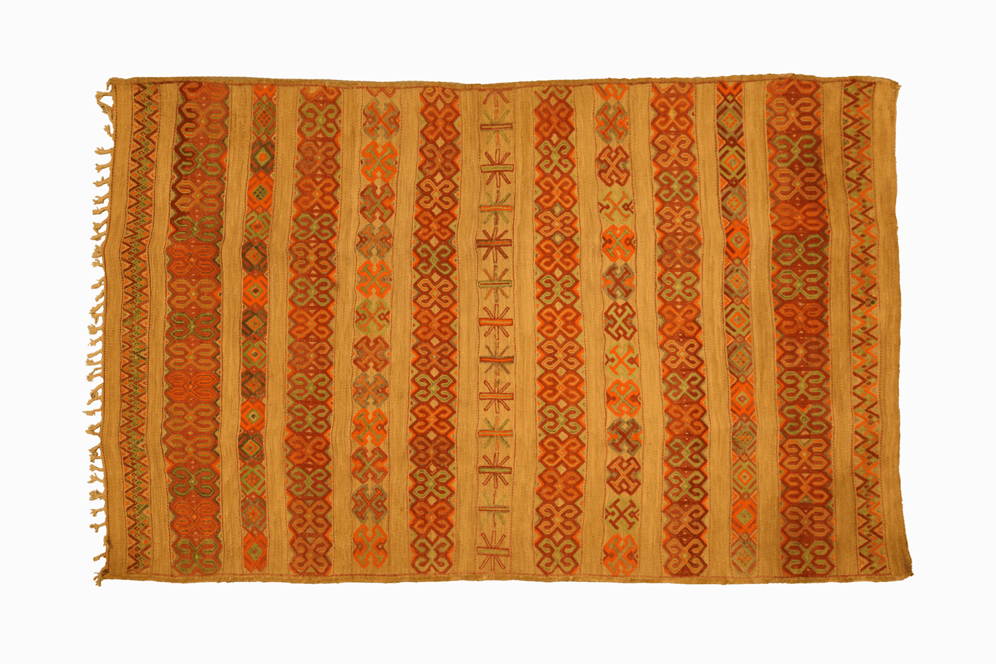 Moroccan Embroidered Straw Rug