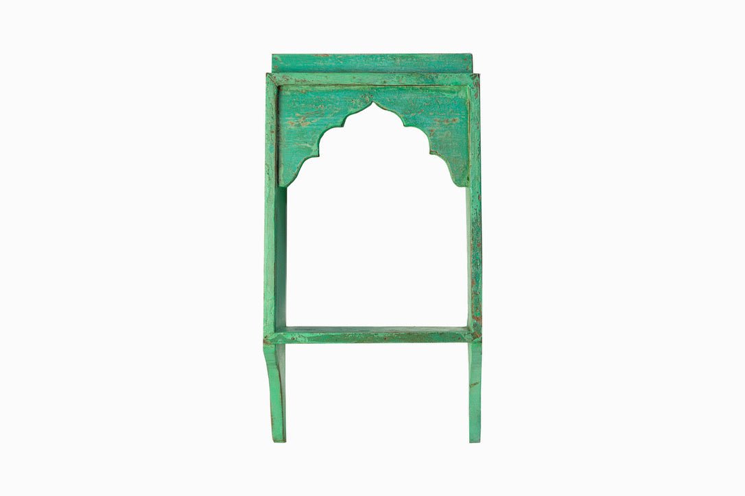 Turquoise painted wooden niche 2
