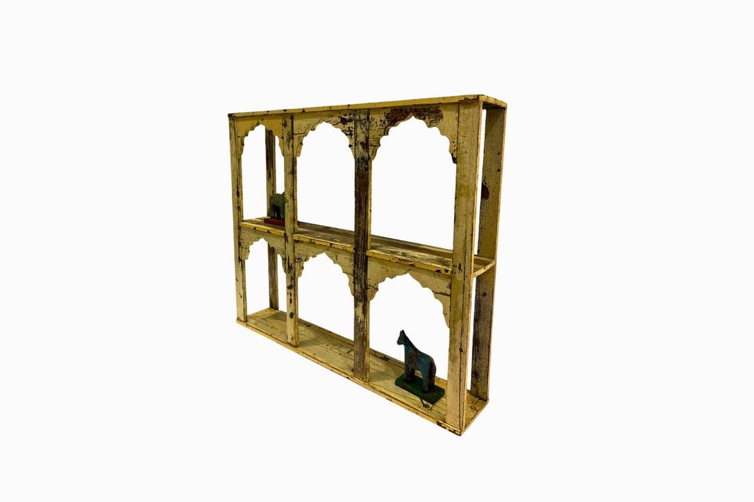 Indian six arch wooden wall unit