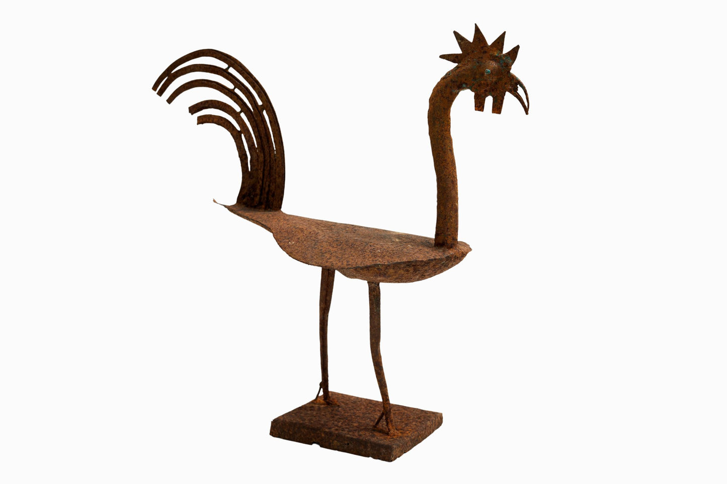 Rusty rooster garden statuette