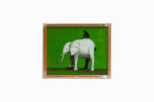 Indian glass painting of an elephant. (Medium)