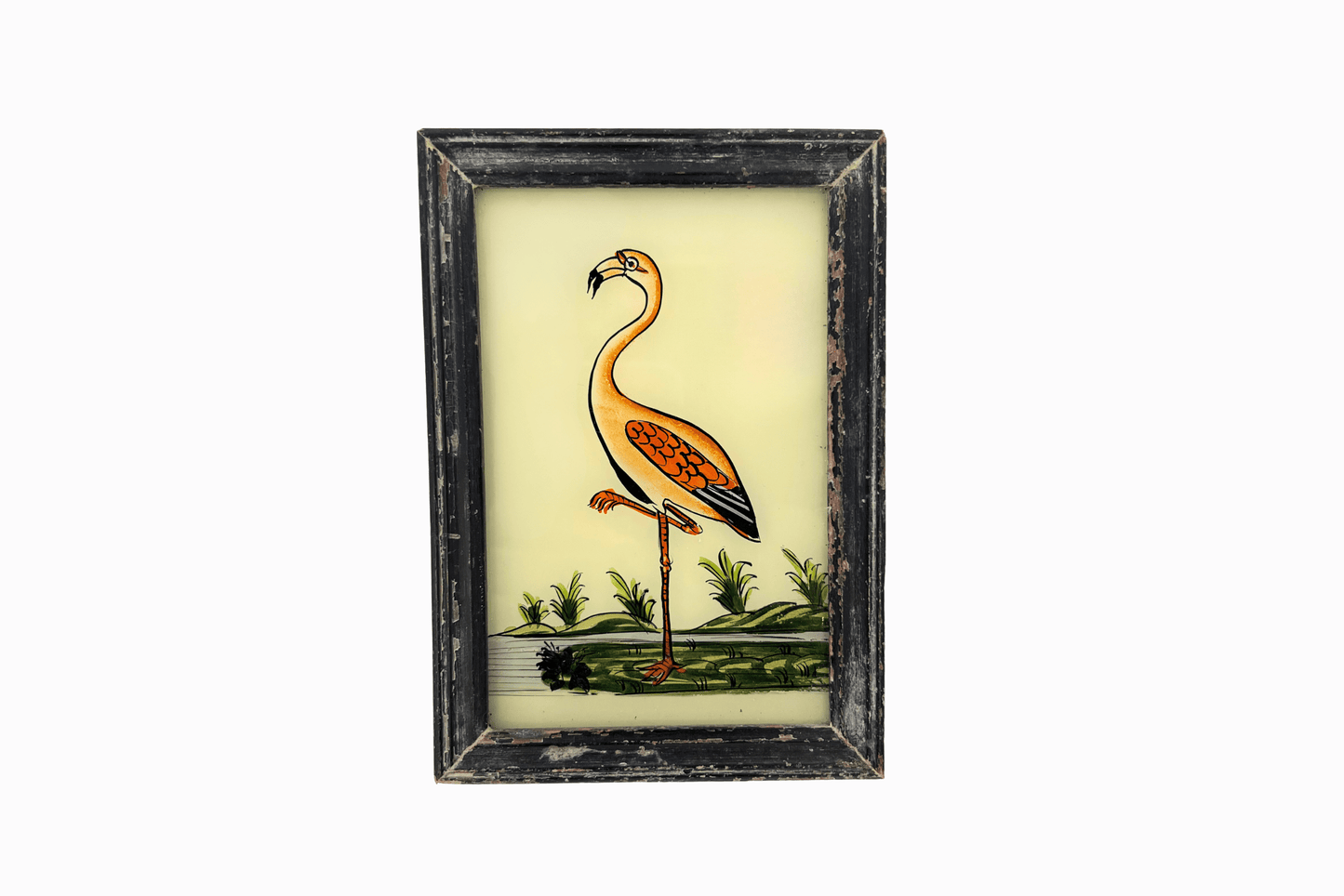 A Reverse Glass Painting of a flamingo (Small)