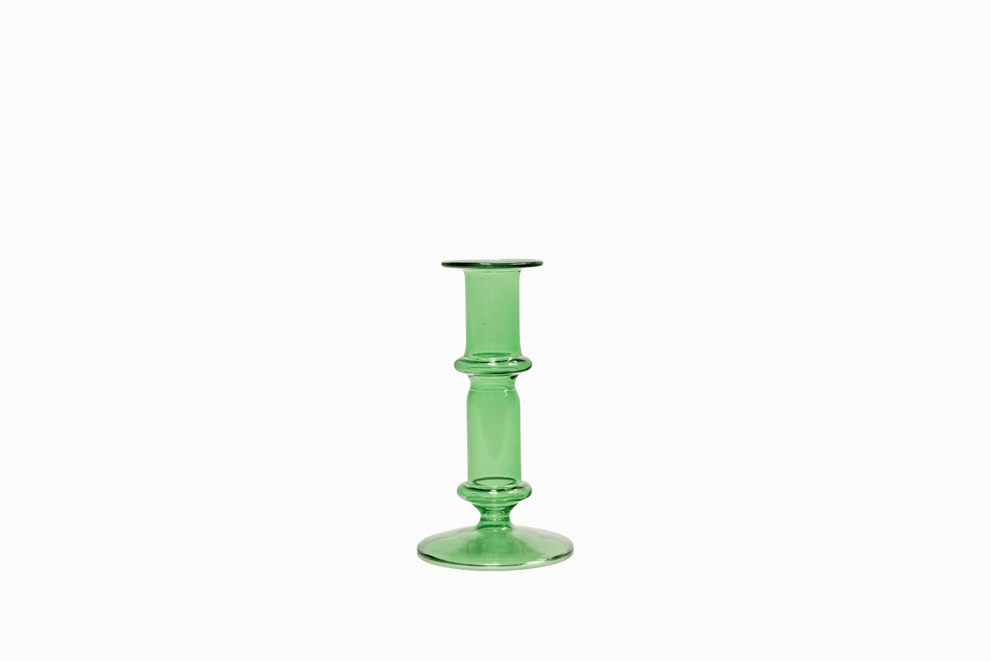 Bougeoir égyptien en verre rose