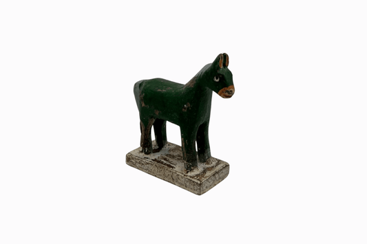 Green painted small wooden horse