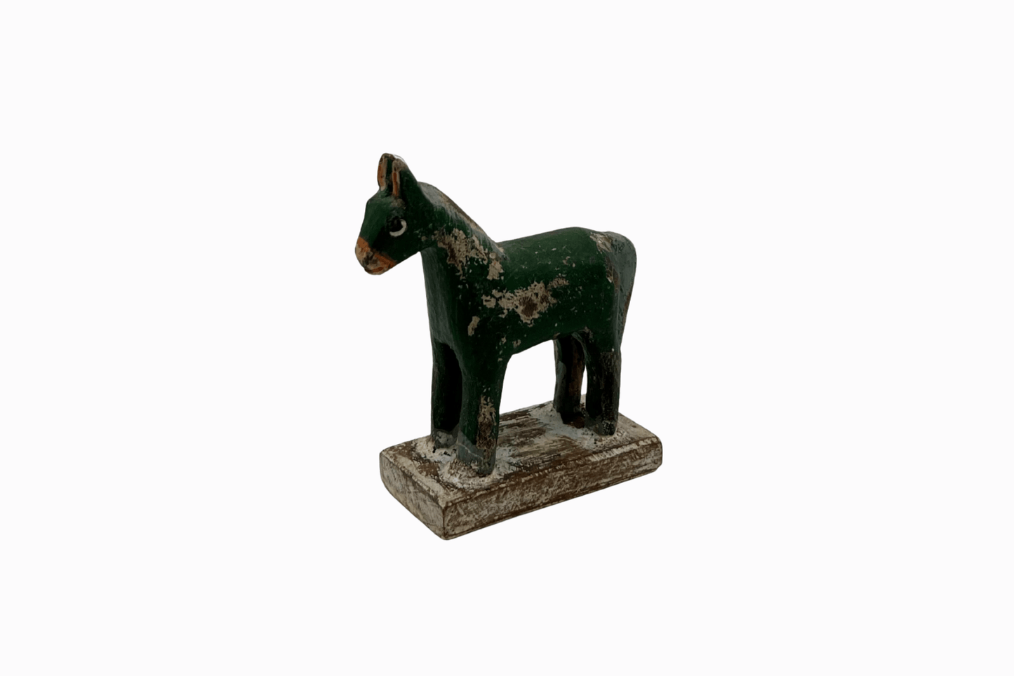 Green painted small wooden horse