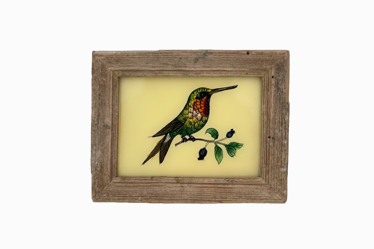 A Reverse Glass Painting of a Hummingbird (Extra Small)