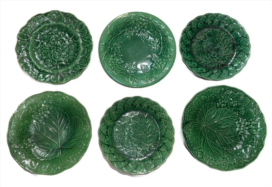 Platos victorianos de hojas verdes Grupo 1