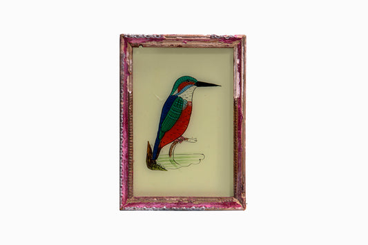 Reverse glass painting of a kingfisher. (Small)
