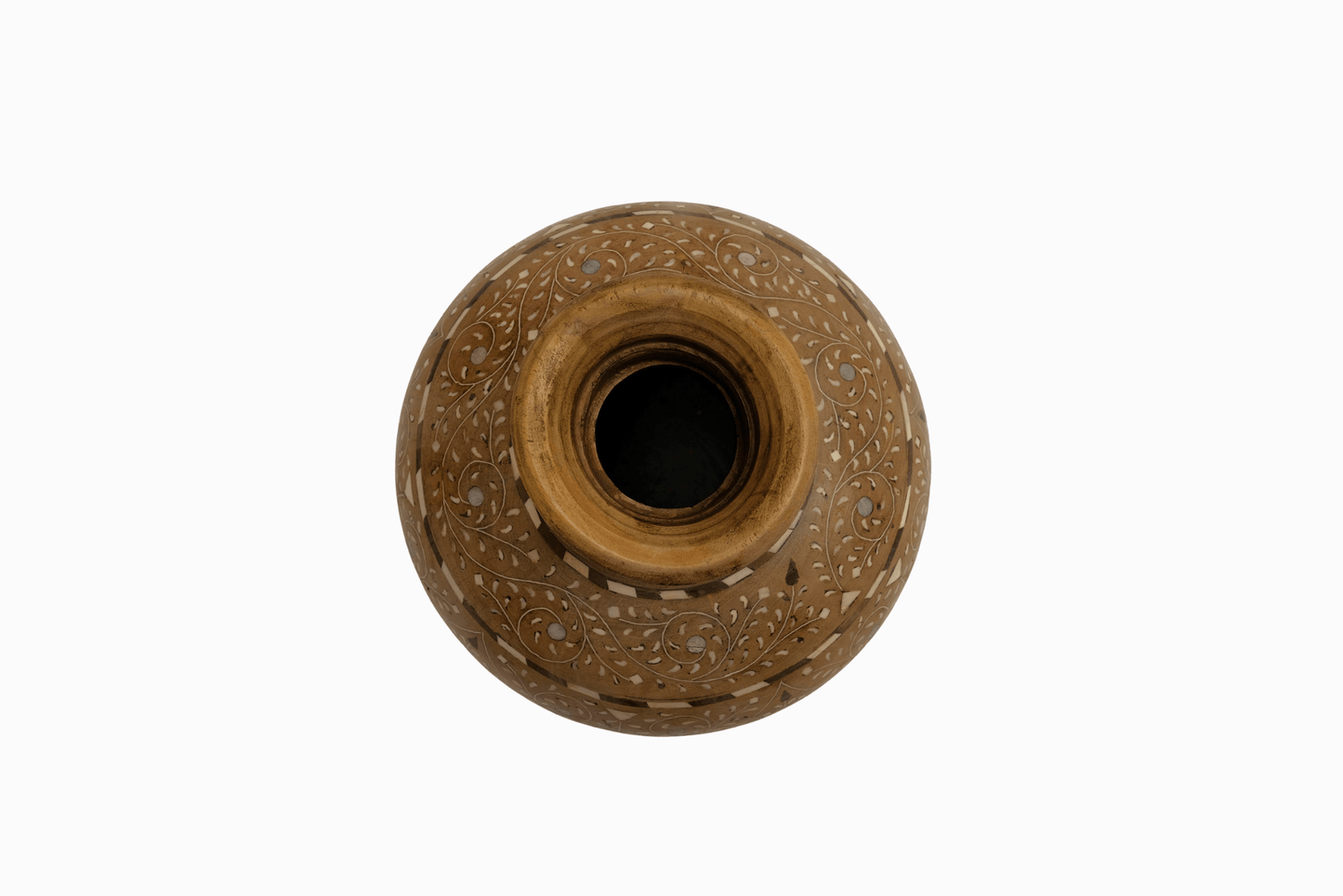 Indian Inlaid wooden Pot 2