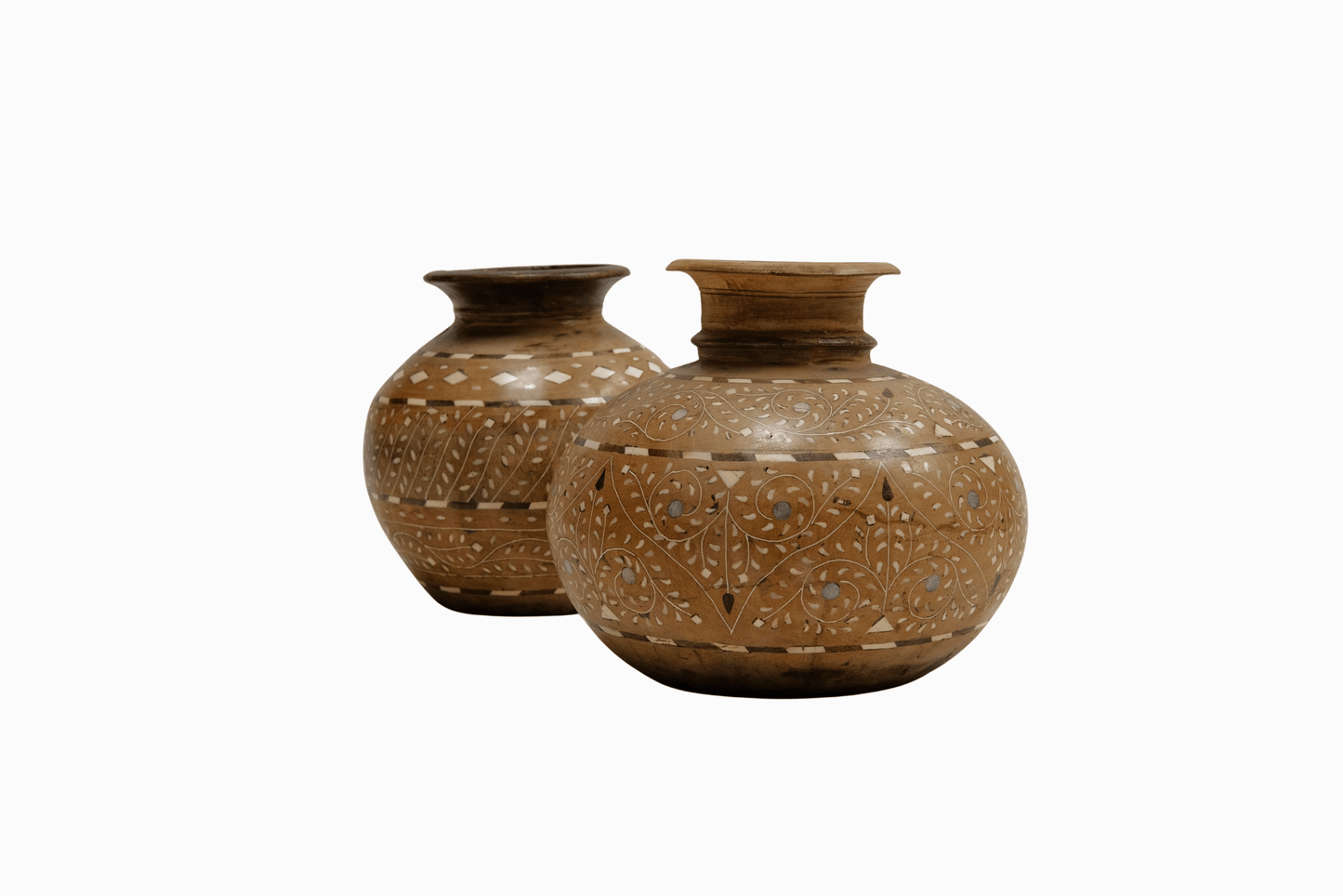 Indian Inlaid wooden Pot 2