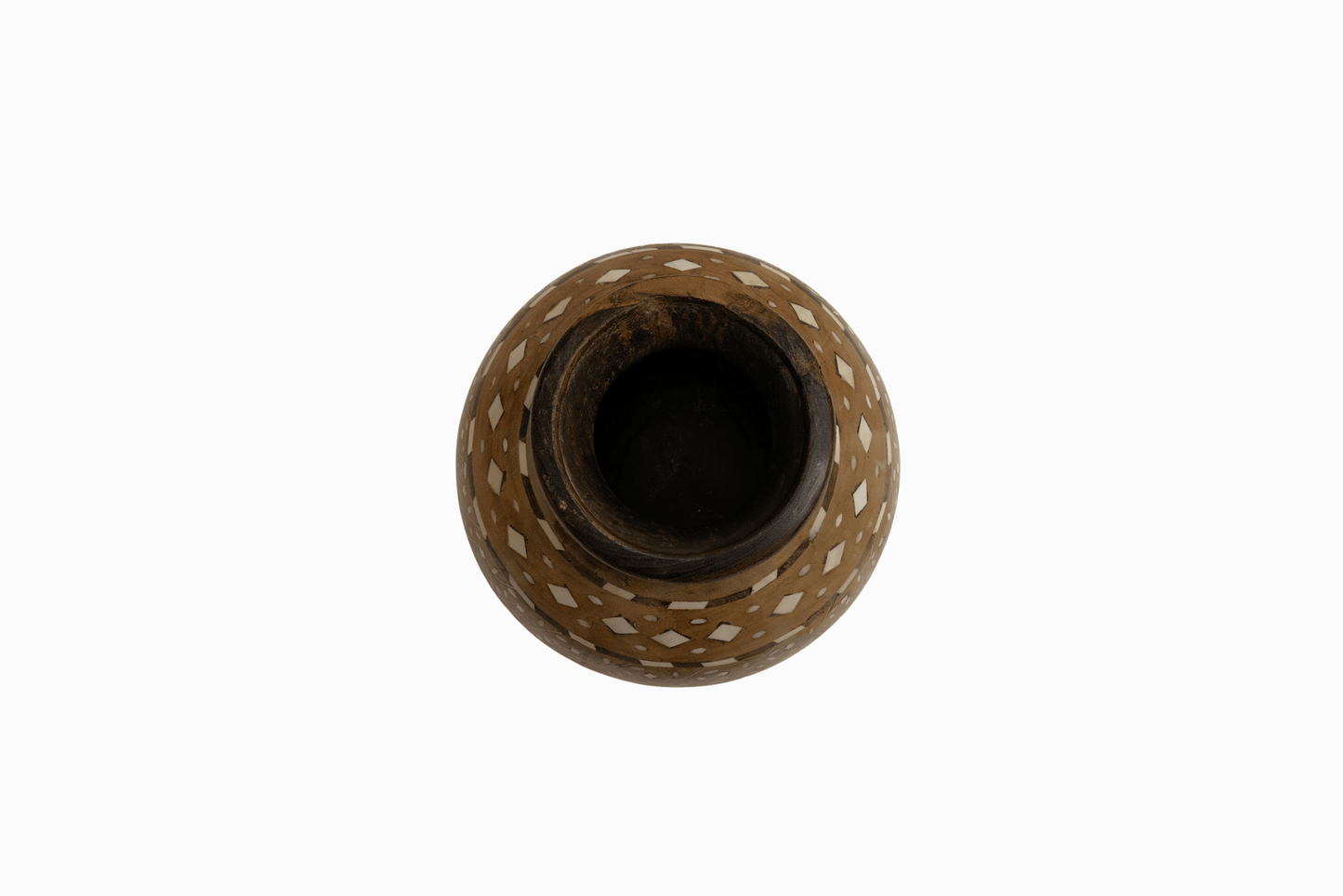 Indian Inlaid wooden pot 1