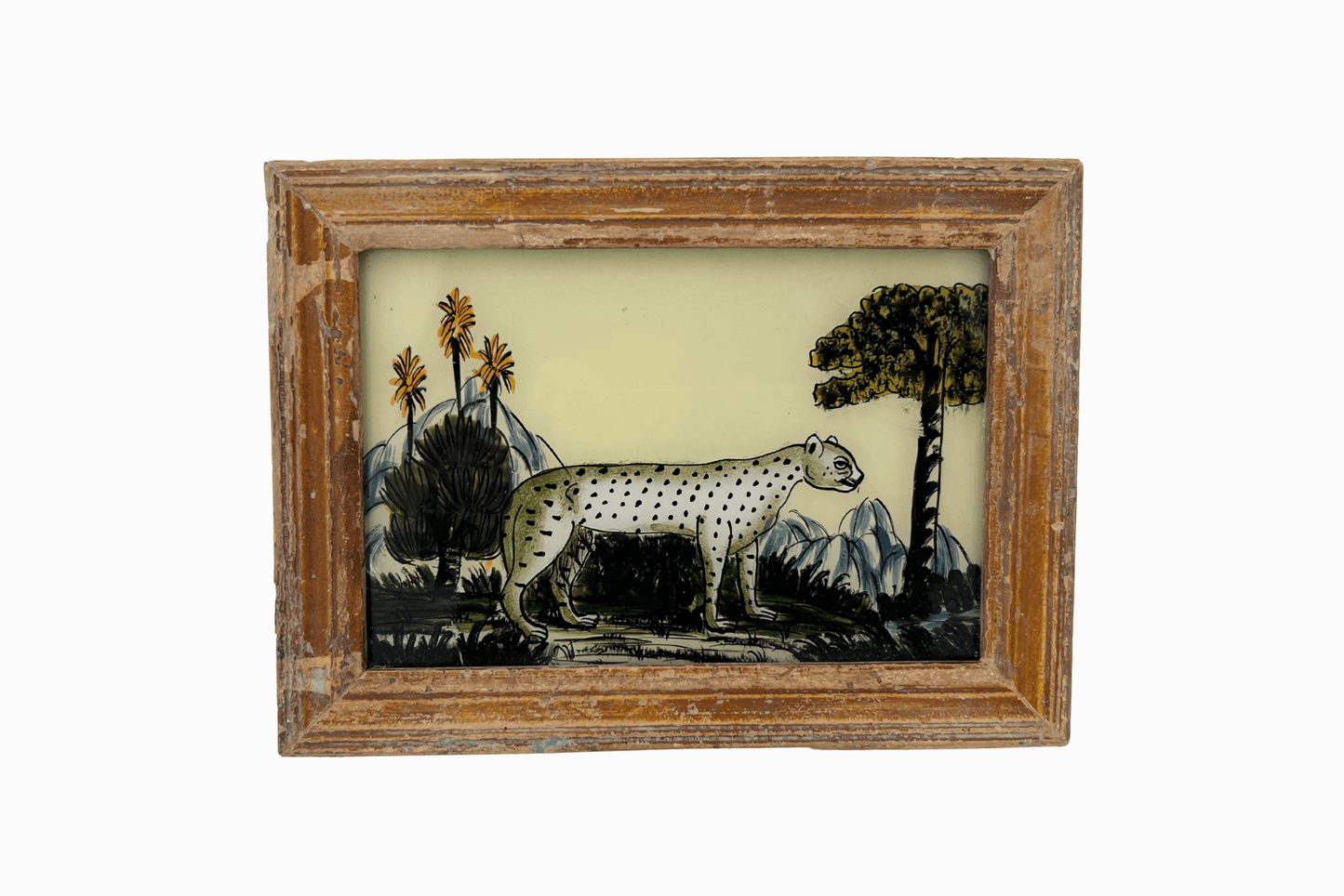A Reverse Glass Painting of a leopard (Small)