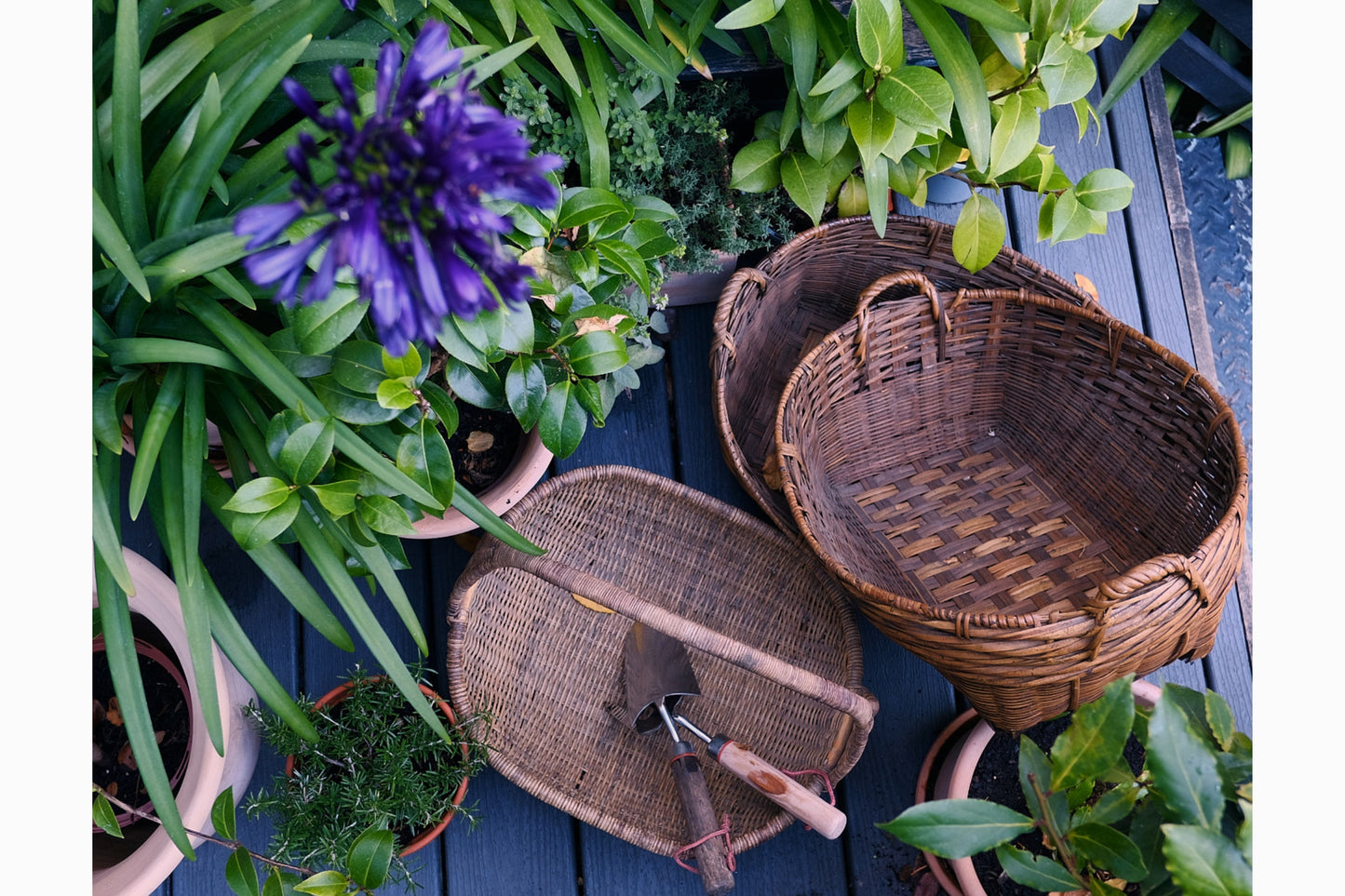 A pair of vintage baskets