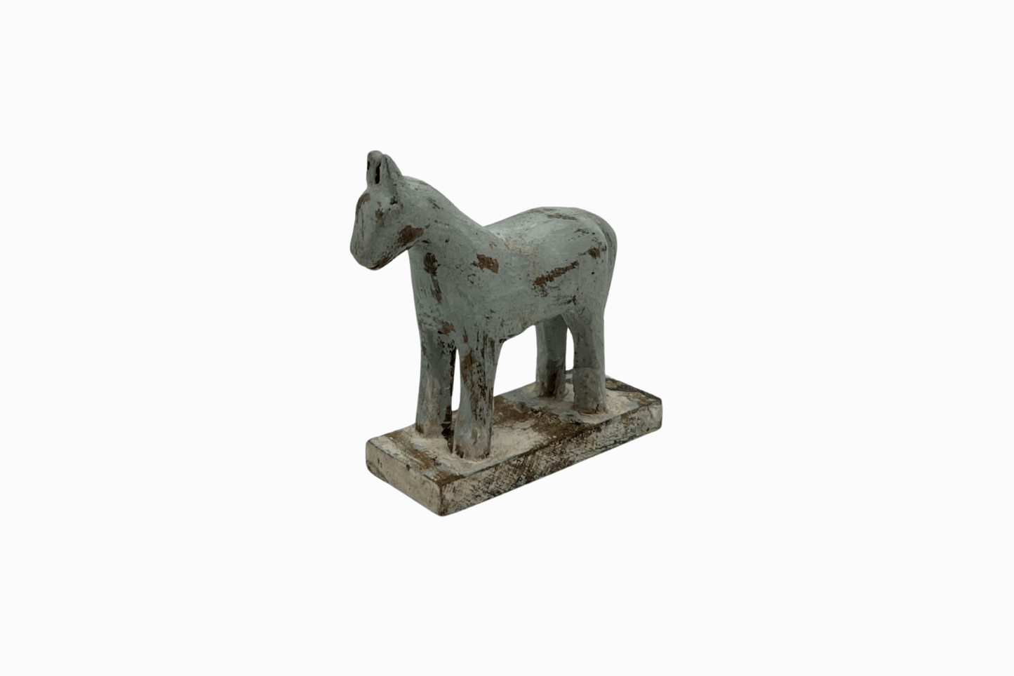 Pale Blue painted small wooden horse 1