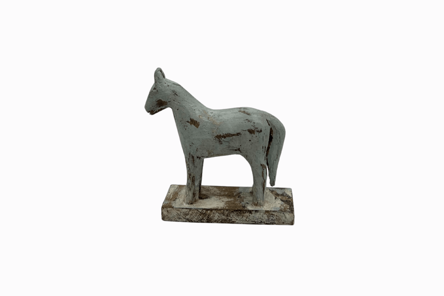 Pale Blue painted small wooden horse 1