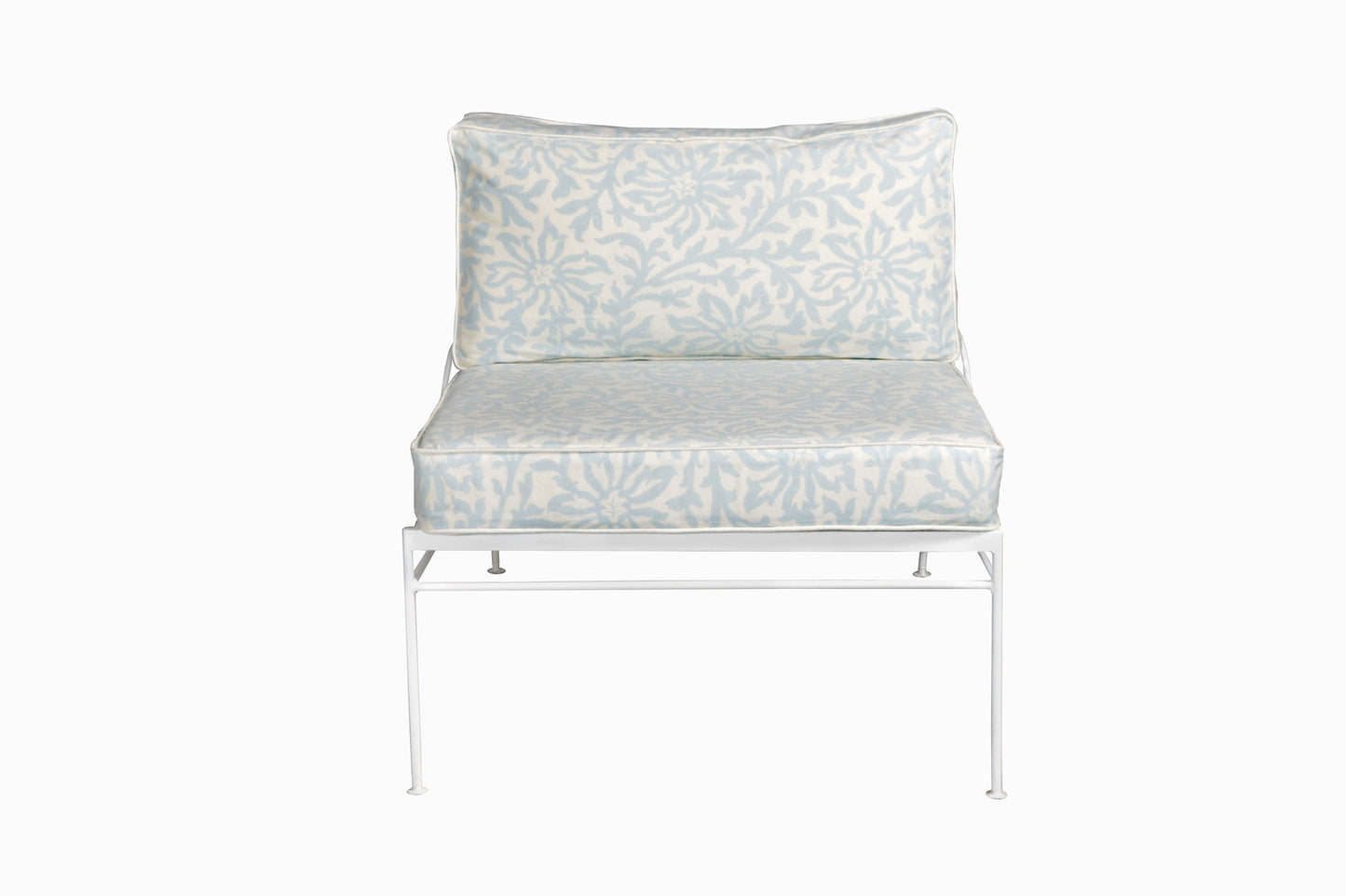 PALM SPRINGS WHITE METAL CHAIR V&A Collaboration in Clematis - Powder Blue