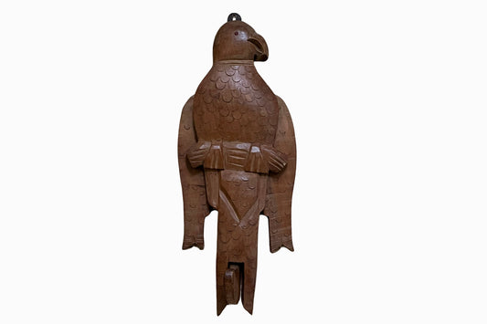 Carved parrot articulated coat hook