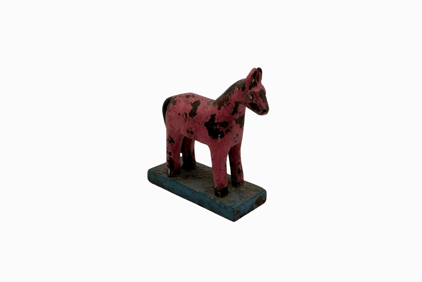 Pink painted small wooden horse 1