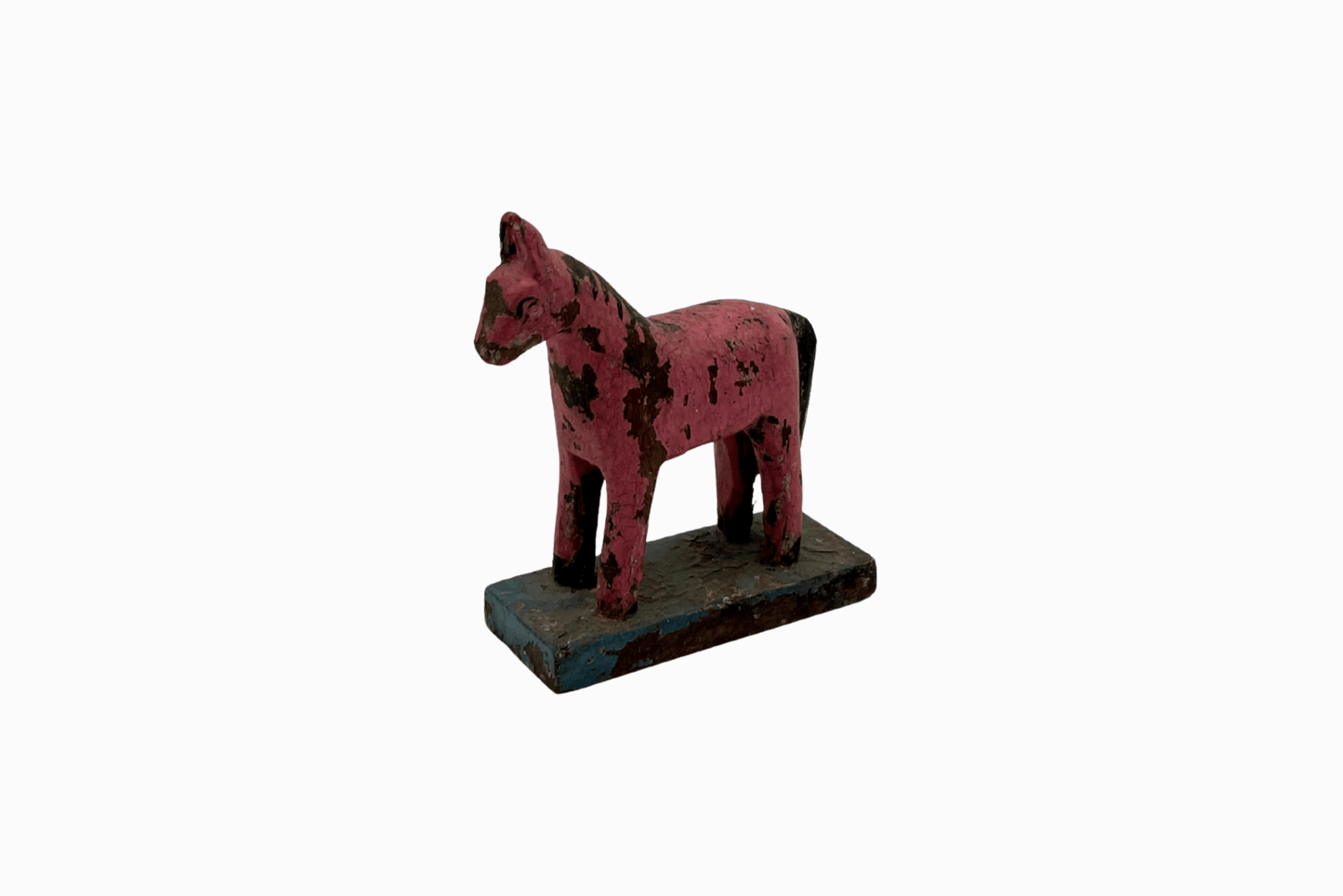 Pink painted small wooden horse 1