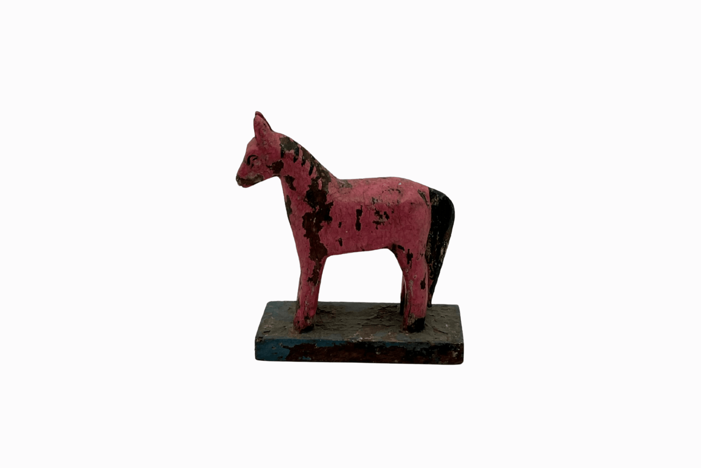 Pink painted small wooden horse 1