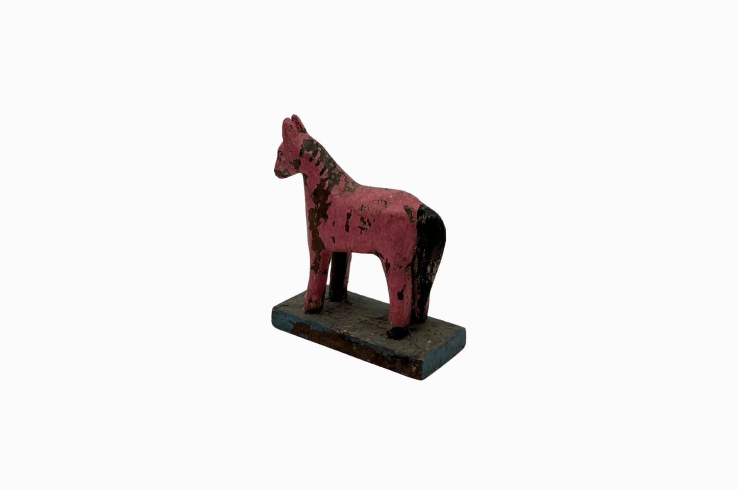 Pink painted small wooden horse 1