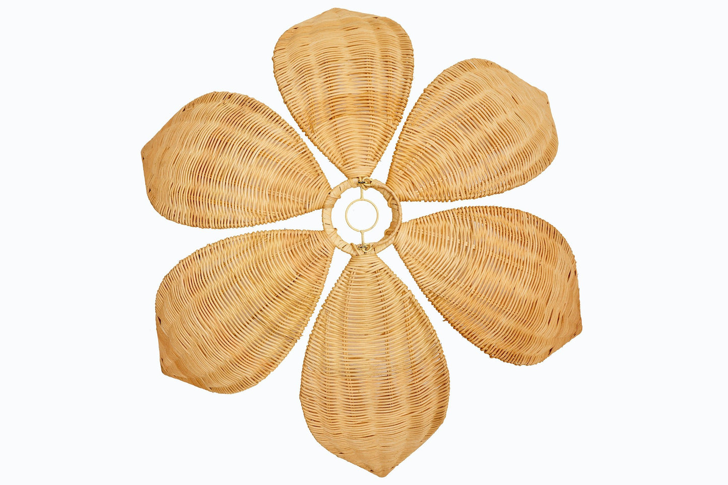 Pantalla de lámpara de flores de ratán grande