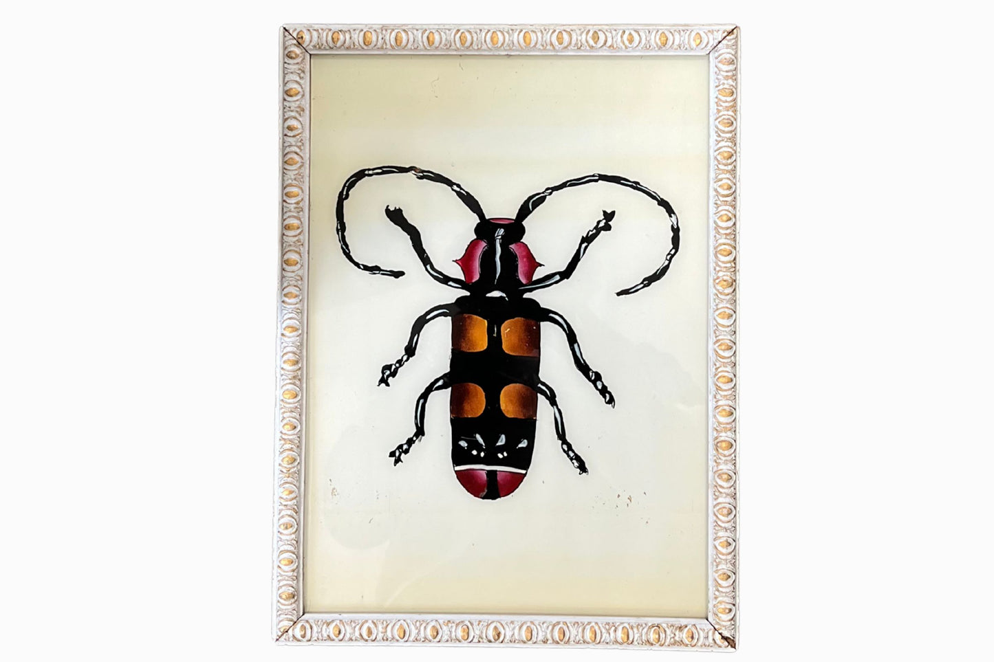 Reverse glass painting of a beetle (Large)