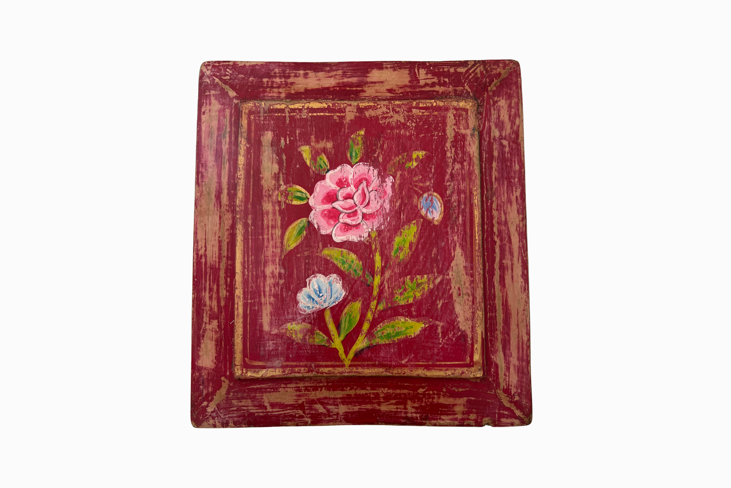 Roses on a red panel
