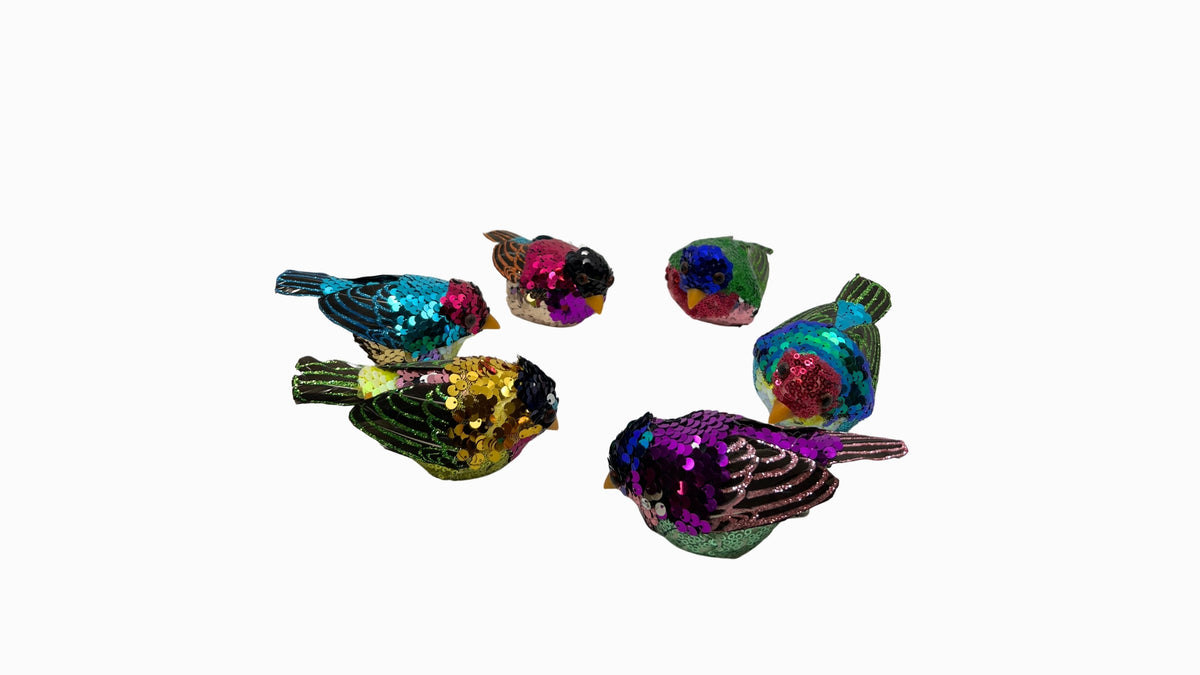 Sequined Clip on Bird Decoration 1
