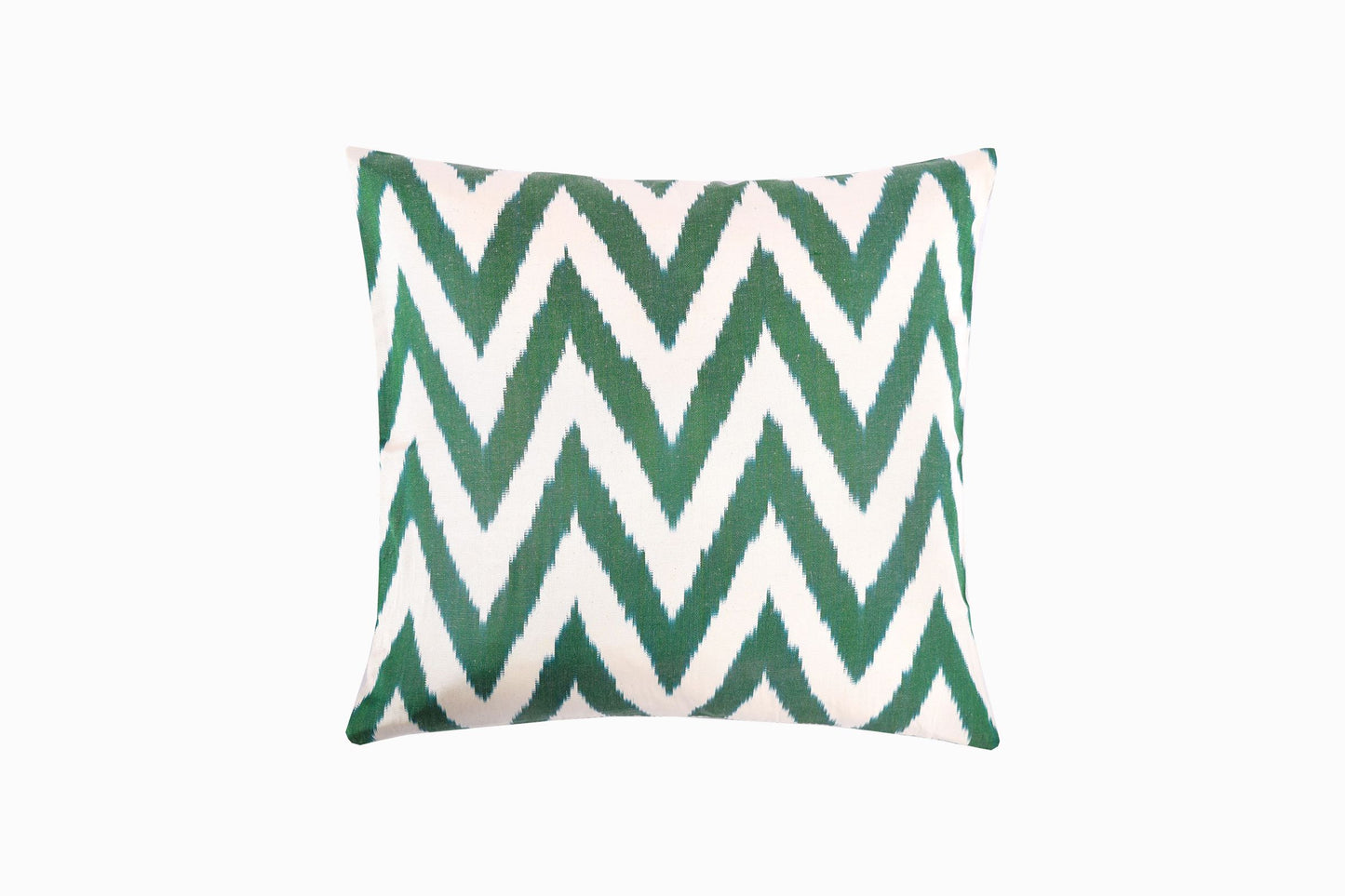 COJÍN CUADRADO SEDA IKAT VERDE